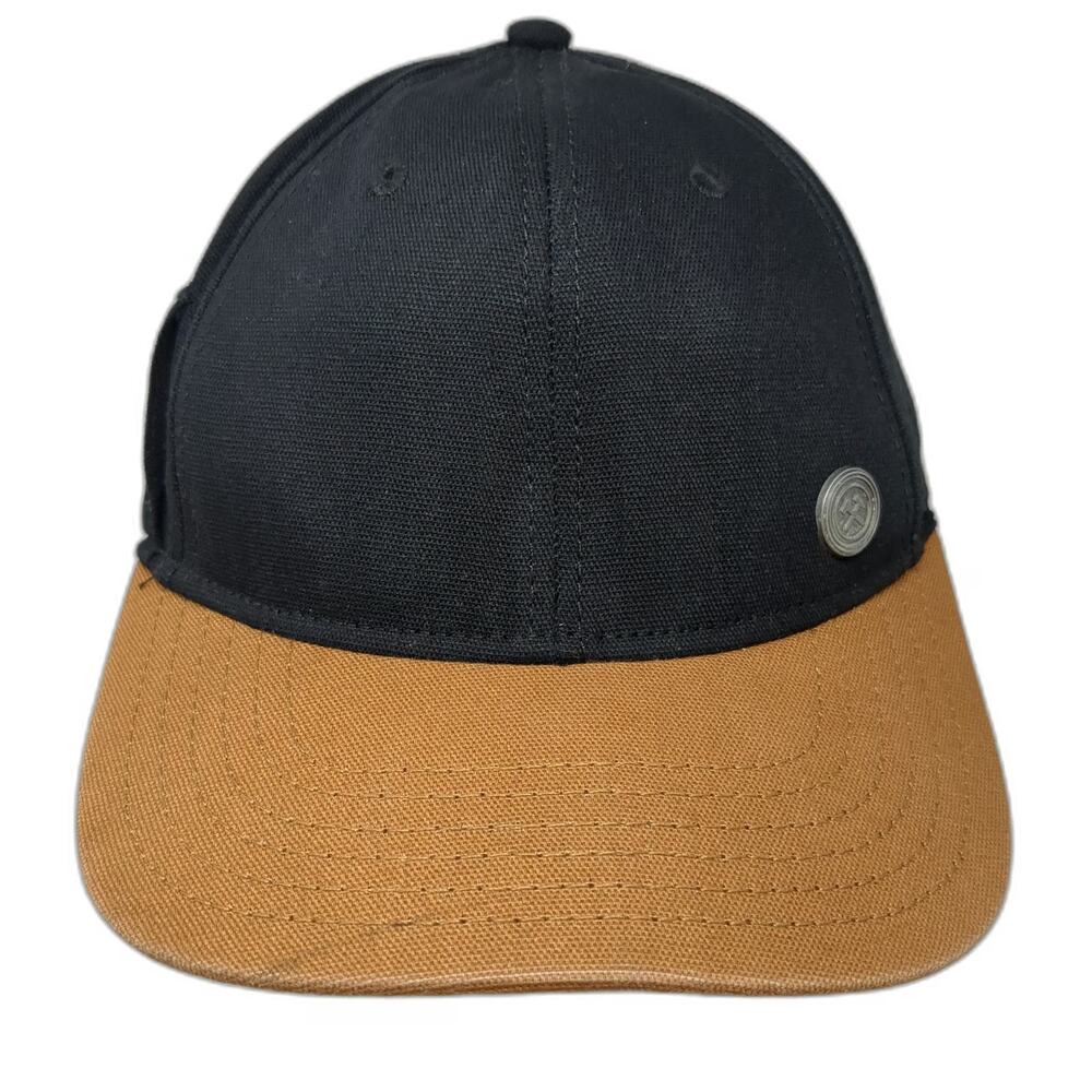 George Baseball Cap Black One Size Two Tone Brown Metal Pin Strapback Canvas Hat
